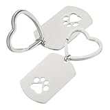 VALICLUD 2 Llaveros Con Forma De Huella De Perro De Acero Inoxidable Conmemorativos Para Mascotas Para Guardar Cenizas Recuerdo Joyería Colgante Para Perro.