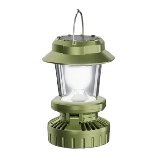 Lampe Solaire de Camping avec Ventilateur Lanterne Rechargeable pour Tente