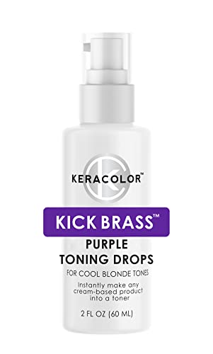 Keracolor Purple Toning Drops Concentrate To Create Your Own Purple Shampoo For Blonde Hair - Mix w/Any Shampoo Conditioner Or Cream Styler Violet (Purple) 2 Fl. Oz.