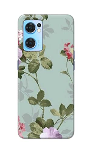 Image of Printed Hard Back Cover Case for Oppo Reno7 5G | Oppo Reno 7 5G Back Cover (Floral Painting) -702