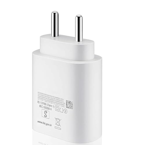 Image of Samsung 25W Type-C PD Superfast Charging Adapter Compatible with Samsung Galaxy A55|A16|A36|A56|A06|M07|M17|M36|M35|M16|M06|M07|M17|M05|M56|F36|F06|F05|F56|F16, 25watt USB C Fast Charger (White)