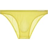[ジーステーション] ブリーフ ビキニブリーフ ビキニ 2XL イエロー 立体加工 シームレス 軽量 透け シースルー フロントノーシーム