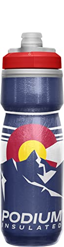 Image of CamelBak Podium Chill Insulated Bike Squeeze Water Bottle, Cold Retention for Cycling, 21oz, Colorado