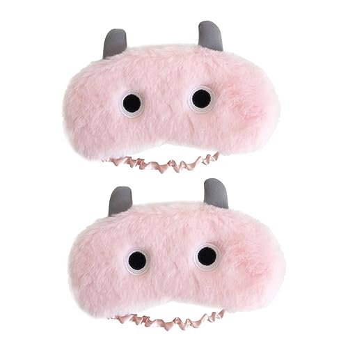 HAWILLOSCH 2個 スリープマスク light cute eye mask plush のそみ ナマケモノのぬいぐるみ 子供の眼帯 睡眠パッチ ぬいぐるみ目隠し ベルベット
