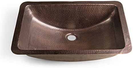 Monarch Abode 17095 Pure Copper Hand Hammered Venetian Dual Mount Bathroom Vanity Sink, 21 Inches