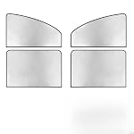 PSLER Universal Side Window Sun Shade Magnetic Privacy Blinds Car Blackout Curtain for Camping Sleeping 4PCS Silver