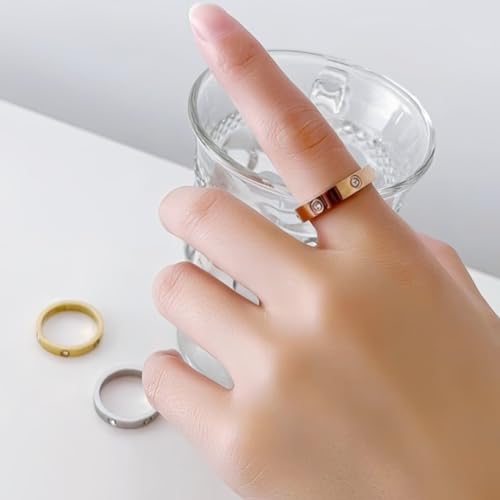 3Pcs/Set Love Friendship Ring 18K Gold Silver Rose Plated Cubic Zirconia Stainless Steel Promise Ring Wedding Band Jewelry for Women3