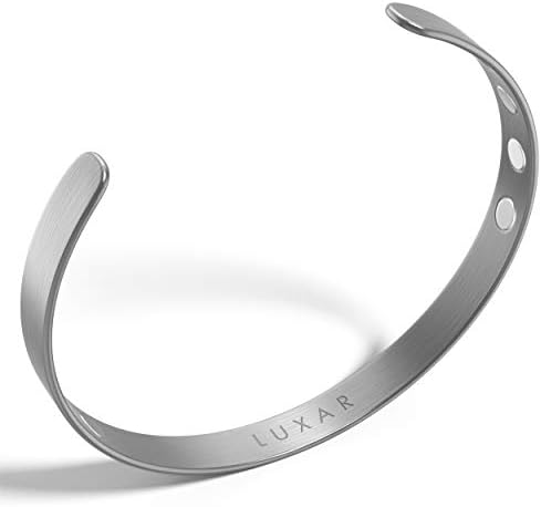 LUXAR Titanium Magnetic Bracelet | Sophisticated Solid Titanium Bangle with Powerful Rare-Earth Neodymium Magnets