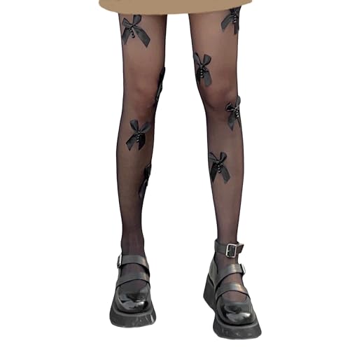Image of Y2K Patterned Sheer Tights for Women Gothic Punk Thigh High Pantyhose Harajuku Lolita Bandage Fishnet Stockings