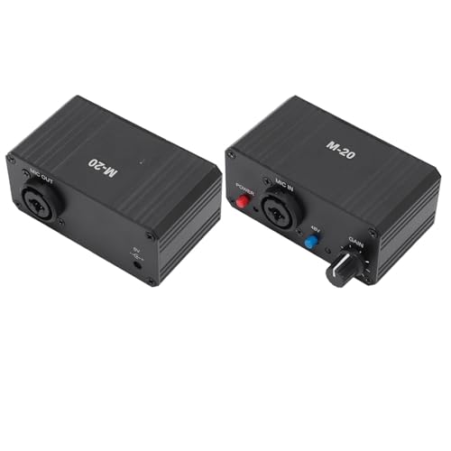 Préampli de microphone alimentation fantôme 48V noir robuste