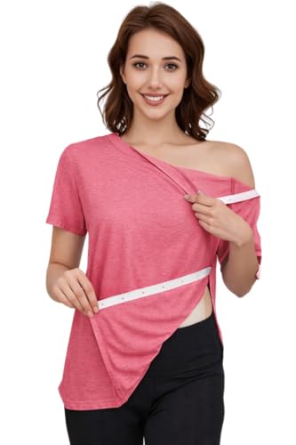 Fififlip Women's Post Shoulder Surgery Tear Away Shirt Short Sleeve