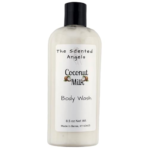 TSA Handmade Coconut Milk Body Wash, Rich and Creamy, Deep Clean, Spa, Skin Care, Dry Skin, Daily Moisturizer, Scented Soap, Woman, Men, Gift, Travel, 8.5 oz