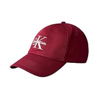 Calvin Klein Men's Monogram Logo Baseball Cap, Deep Rouge, One Size
