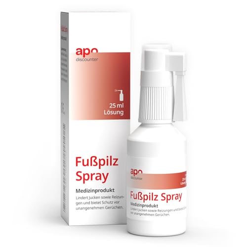 apodiscounter Fußpilz Spray - zur Behandlung von Fußpilz (Tinea pedis) - lindert Juckreiz & Schutz vor unangenehmen Gerüchen (1x 25 ml)