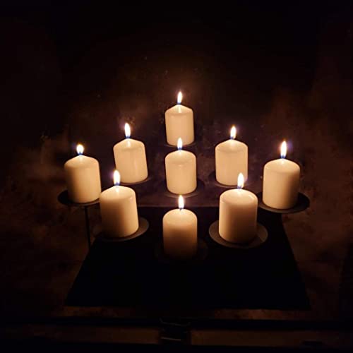 Niceai Candle Holders For Pillar Candles Improved Modern Fireplace Candelabra Wedding Decoration Candle Stands For Flameless Candles Table Centerpiece Candlesticks Sturdy Iron Pack Of 9 Black #TOP2