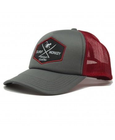 Surf Monkey® - Adjustable Padded Trucker Cap with Mesh - Men/Woman Caps Red