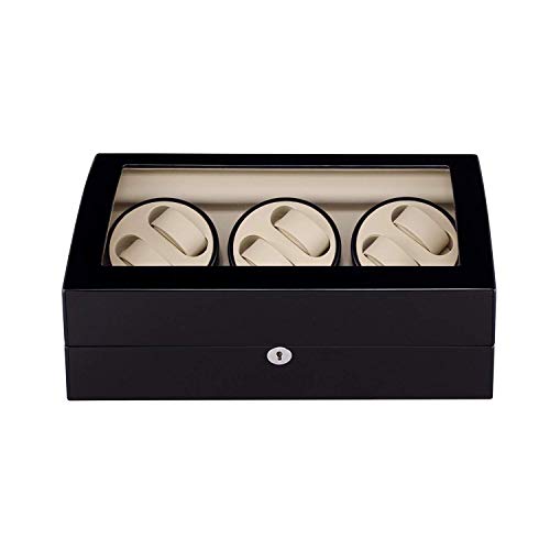 Relojes automáticos caja de almacenamiento para 6 piezas con rotor silencioso y 7 ranuras