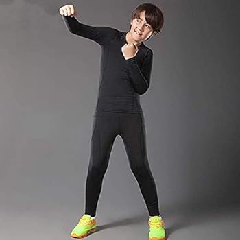 Set Base Layer Compression Per Bambini - Maglia E Pantaloni Termici Per Sport, Poliestere - Foto 8