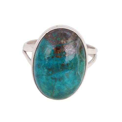 Image of Handcrafted 925 Sterling Silver Ring Chrysocolla Ring Statement Ring Great Gift Idea (7) Christmas Gifts for Women