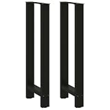 vidaXL Gambe per tavolo da bar nere 2 pz 40x(100-101) cm in acciaio