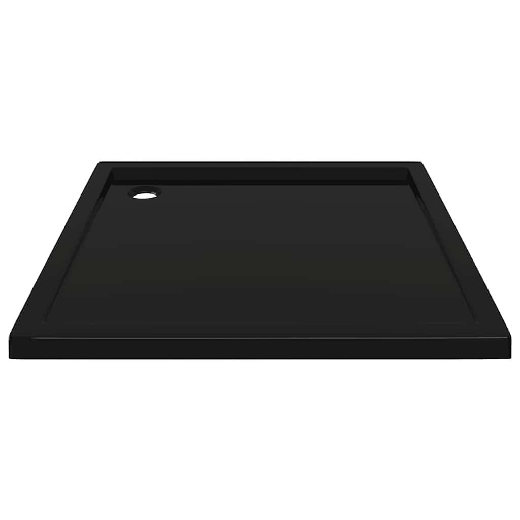 Brodzik prysznicowy ABS, kwadratowy, czarny, 90 x 90 cm, z niskim progiem, wzmocniony włóknem szklanym do montażu na podłodze, na poziomie gruntu, do łatwego wchodzenia i wychodzenia