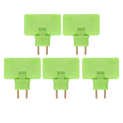 Convertidor de Enchufe Europeo de 5 Uds. Adaptador de Enchufe Inalámbrico Giratorio de 180 Grados 3 Conectores Adaptador de Enchufe Europeo Enchufe de Alimentación de Viaje de 110 a 250V(Verde) Cover