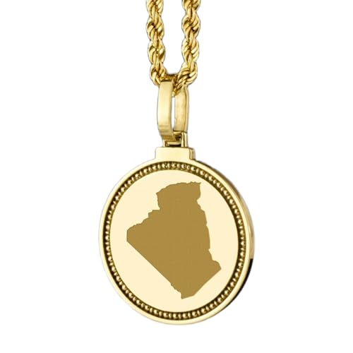 Pendentif carte Algérie argent 925 anti-ternissement or