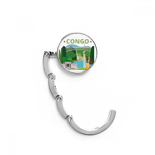 Gancho de bolso plegable para escritorio con diseño del Congo, un detalle práctico y original