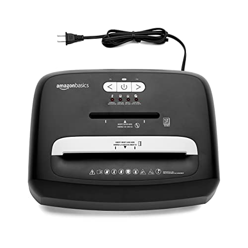 Amazon Basics 12 Sheet (New Model) Micro Cut Paper And Credit Card Cd Shredder With 6 Gallon Bin, Black #TOP2