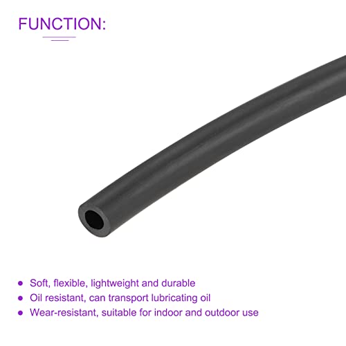 DMiotech 4mm x 7mm 5ft Black Rubber Lubricant Tubing Oil Resistant Plastic Tubing for Oil Hose, Water Tube - Thumbnail 5