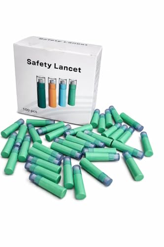 Lancette Pungidito per Glicemia Monouso Sterili con sistema di sicurezza e punta in acciaio inox retrattile con Ago 26G (100 pezzi)