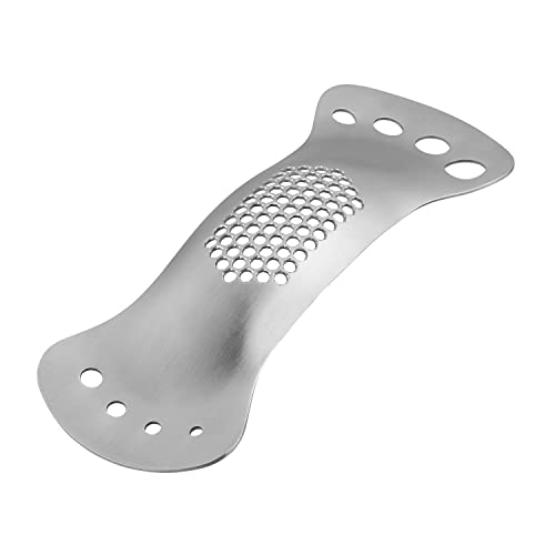 Tala Garlic Press and Herb Stripper Stainless Steel Easy Clean No Waste Garlic Crusher Food Prep Essential Metallic Silver
