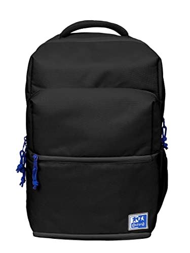 Oxford B-Out, Mochila Escolar Unisex, 30L, 42cm, Bolsillo Acolchado para Portátil, Compartimento Isotérmico, Poliéster Reciclado RPET, Color Negro