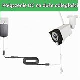 Security-01 Przedłużacz prądu stałego 8 m, 5,5 mm x 2,1 mm, wtyczka do magistrali, DC 5 V 6 V 9 V 12 V 24 V do kamer monitoringowych, rejestratorów, routera, drukarki, taśmy LED, kolor czarny