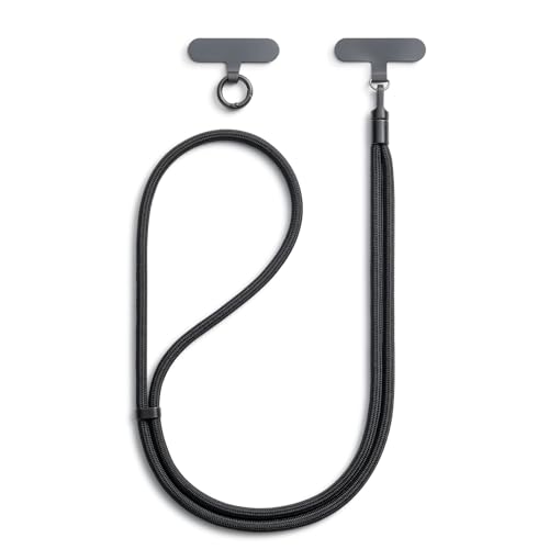 MORSUNBELA Cordon telephone portable, chaîne de téléphone portable, tour de cou telephone, cordon tour de cou, dragonne téléphone universel, Compatibles phones, clé, noir