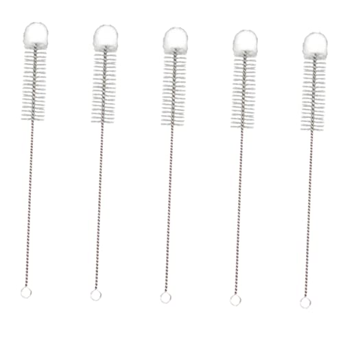 Didiseaon 5pcs Nylon Cleaning Brush Cotton Softy Tip Brush Pipe Cleaner Brush Test Tube Brush Brush Jars Brush Cleaning Softy Tip Brush Bottle Brush Nylon Brush Stainless Steel White