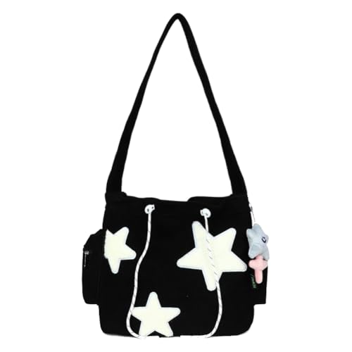 Image of KAMEILONG Star Crossbody Bag Women Corduroy Tote Bag Aesthetic Messenger Bag Cute Shoulder Bag Y2K Hobo Bag