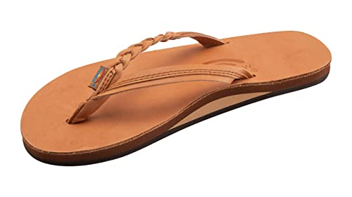 Rainbow Sandals Women’s Flirty Braidy, Caramel, Large / 7.5-8.5