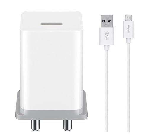 Fast 2.4 Amp/12W Charger for Realme 1/2 / 2 Pro / 5 / 5i / 5s / C1 / C2 / C3 / C 12 / C 15 Original Speed Wall Charger with 1 Meter Micro USB Charging Data Cable, [ 2.4Amp ]