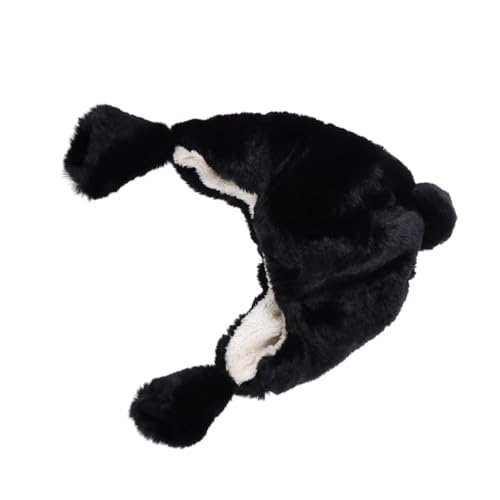 OATIPHO Chic Hat Rabbit Hair Faux Fur Warm Stylish Comfortable Black Trapper Earmuffs