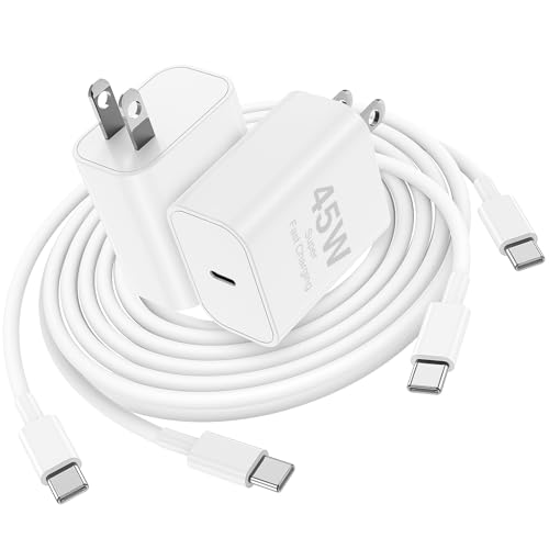 45W USB C iPhone 17 16 15 Charger Fast Charging Block and 10ft Type C to C Cable Cord Long for Apple iPhone 17 Pro Max/17 Pro/16 Pro Max/16 Air/15/15 Plus/iPad/Mini/Samsung Galaxy/Wall Plug Cube Brick