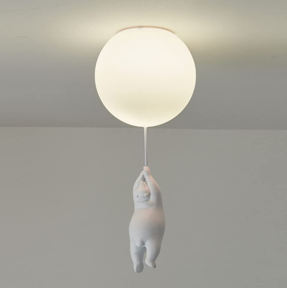 Nordico Salotto Studio Luci A Palloncino Stanza Dei Bambini Plafoniera E27 Orso Lampada Da Soffitto Cameretta Lampade Ragazzo Ragazza Illuminazione Interna Lampadina G9 Lampadario Ø25CM,B