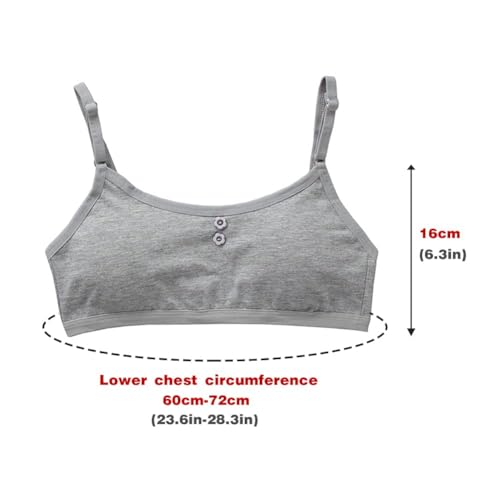 Set of 4 Girls' Bras - Cotton Full-Cup Vest Bras with Chest Pads for Teen Girls Aged 12-16, One Size Fits All2