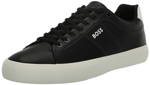 Image of BOSS Men's Aiden Logo Block Leather Low Top Sneakers