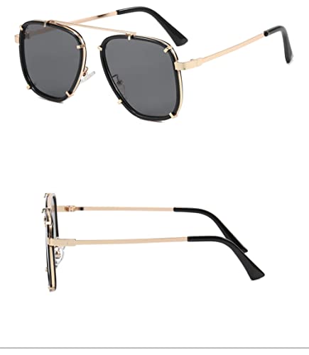 Twin Metal Frame UV400 Gradient Shades Sunglasses2