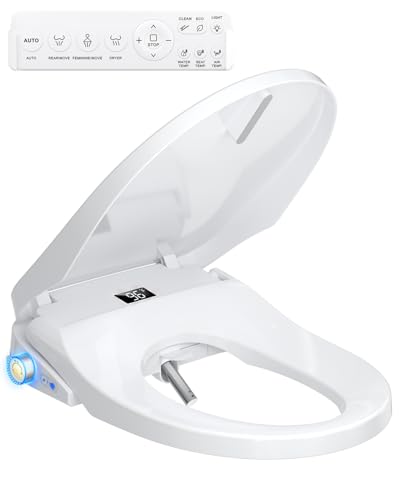 RUIFQ Elongated Bidet Toilet Seat with Warm Water & Remote