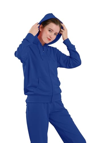 Image of LeeHanTon Womens Jogging Suits Sets Running Outfit Zipper Warm Up 2 Pieces Hoodie and Pant Tracksuit
