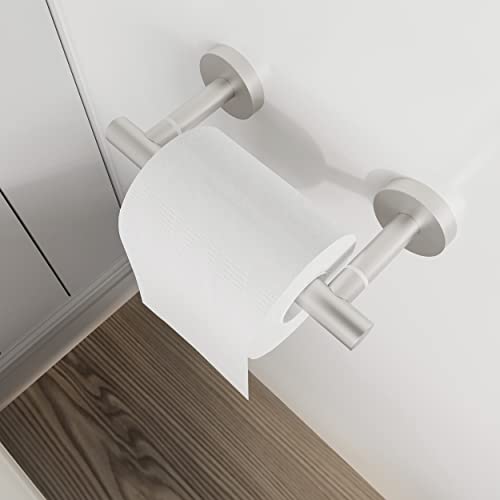 Wzrua Brushed Nickel Toilet Paper Holder Double Post Pivoting Toilet Paper Roll Holder Toilet Paper Hanger Sus304 Stainless Steel Toilet Tissue Holder Wall Mounted #TOP1