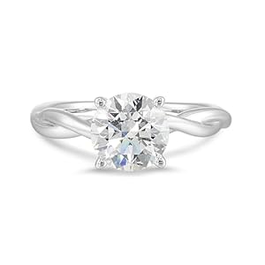 IGI Certified 2 Carat Lab Grown Diamond Solitaire Engagement Ring for Women – 14k White Gold Twisted Band Ring for Her (G-H, VS1-VS2, 2 cttw) Wedding Promise Anniversary Ring Size 7