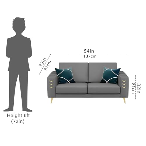 Image of Casaliving Falco 2 Seater Sofa Set for Living Room (Dark Grey Fabric) Premium Fabric Sofa
